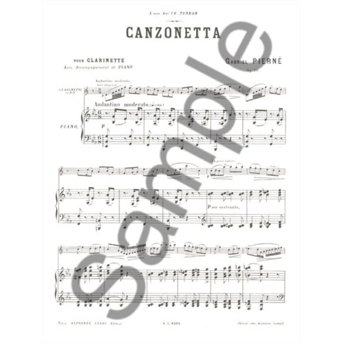 Pierné, Gabriel - Canzonetta Op. 19
