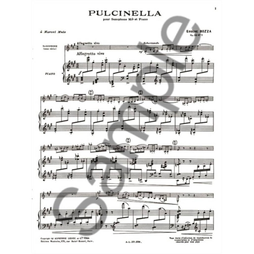 Bozza, Eugene - Pulcinella (Eb Sax)