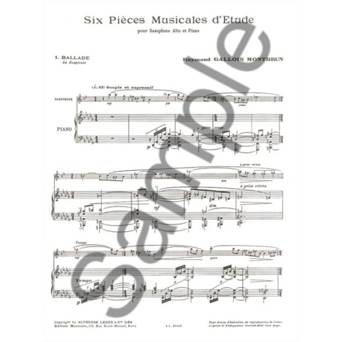 Six pièces musicales d'étude