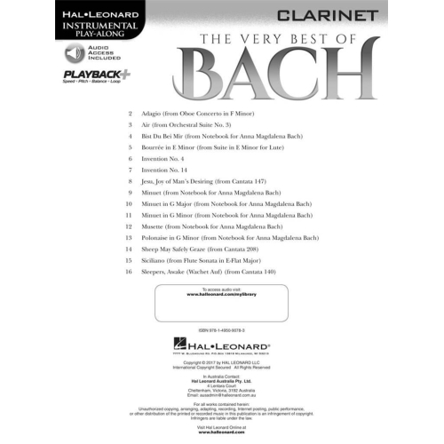 The Very Best of Bach - Clarinet