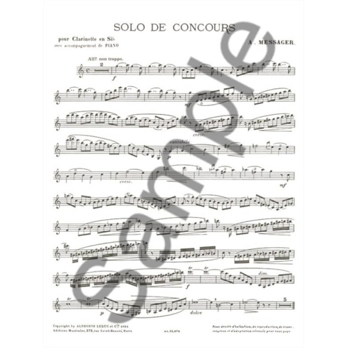 Messager, André - Solo De Concours