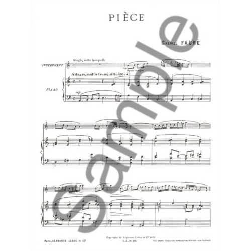 Fauré, Gabriel - Pièce