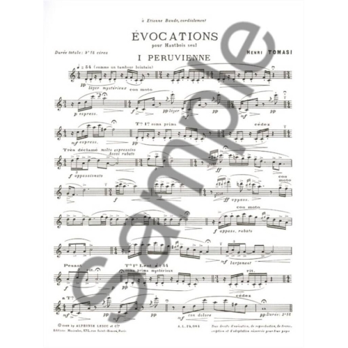 Tomasi, Henri - Evocations