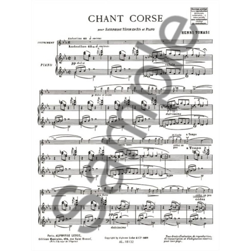 Tomasi, Henri - Chant Corse