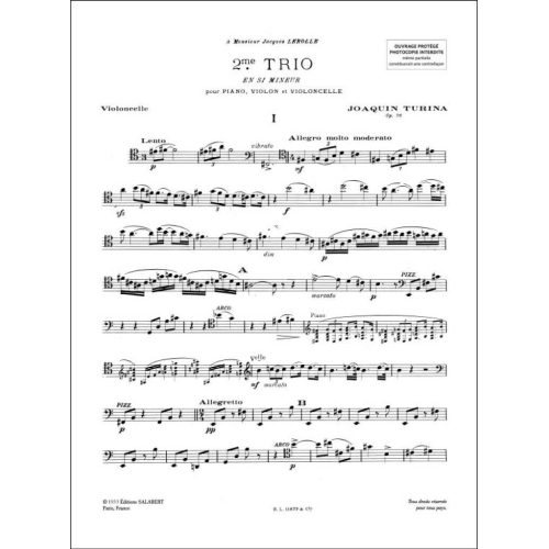Turina, Joaquín - Trio 2 B-Flat Opus 76
