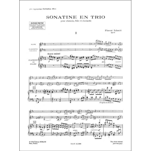 Schmitt, Florent - Sonatine en Trio