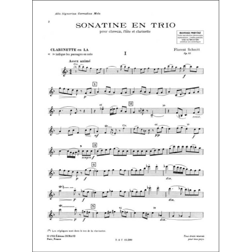 Schmitt, Florent - Sonatine en Trio