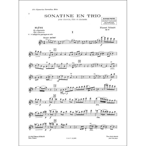 Schmitt, Florent - Sonatine en Trio