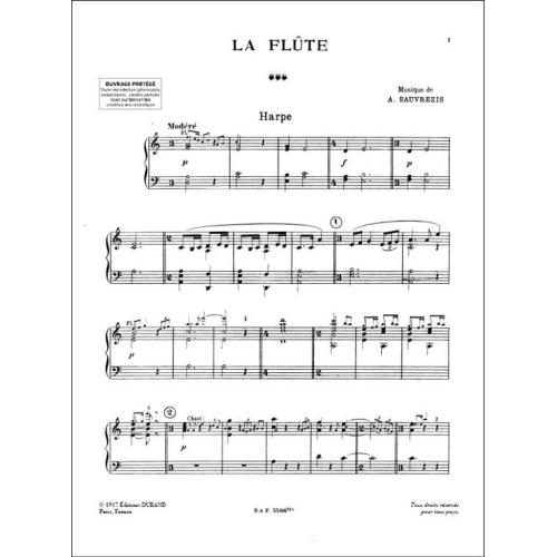 Sauvrezis, A. - La Flute Cht-Hrp-Fl