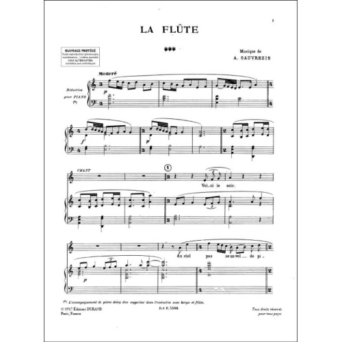 Sauvrezis, A. - La Flute Cht-Hrp-Fl