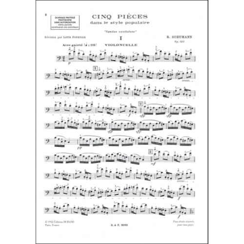 Schumann, Robert - Pieces Style..Vc Zzzzz Epuise Zzz Out Of Print