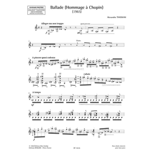 Tansman, Alexandre - Œuvres pour guitare - Hommages
