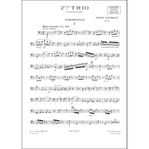Schumann, Robert - Trio Op 80 N 2 Violon-Violoncelle-Piano