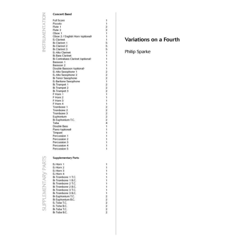 Sparke, Philip - Variations on a Fourth