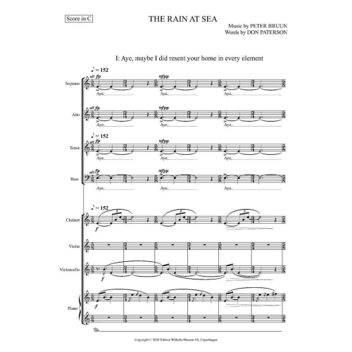 Bruun, Peter - The Rain at Sea (Full Score)