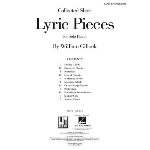 Gillock, William - Lyric Pieces