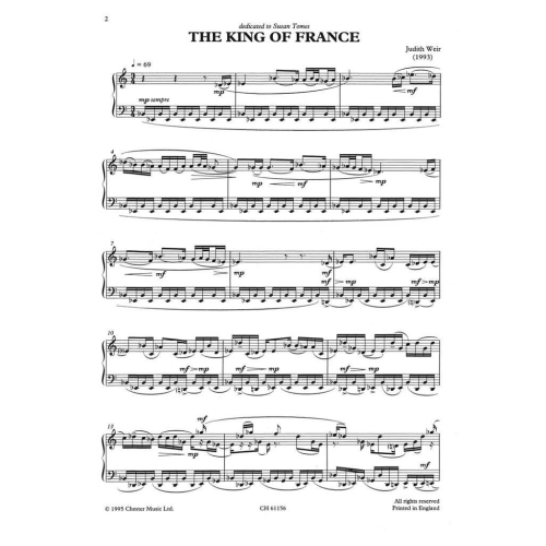 Weir, Judith - The King Of France For Piano