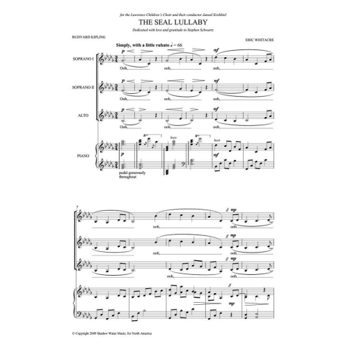 Whitacre, Eric - The Seal Lullaby - SSA