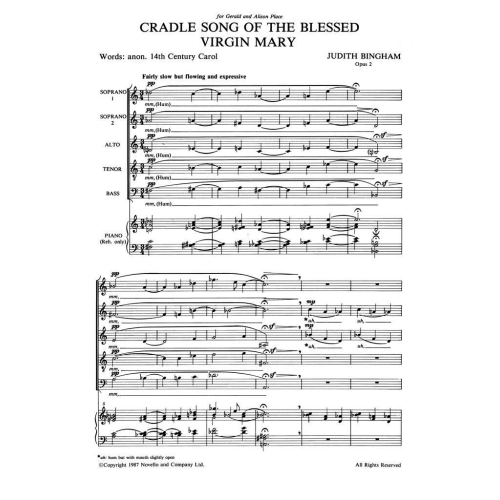 Bingham, Judith - Cradle Song Of The Blessed Virgin Mary