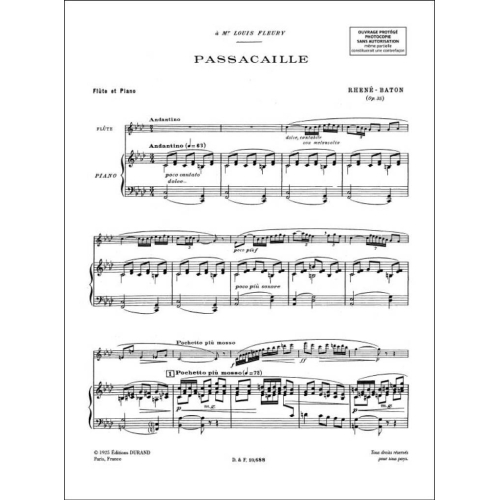 Rhené-Baton  -  Passacaille Op.35 (Flute and Piano)