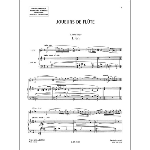 Roussel, Albert - Joueurs De Flute Op.27