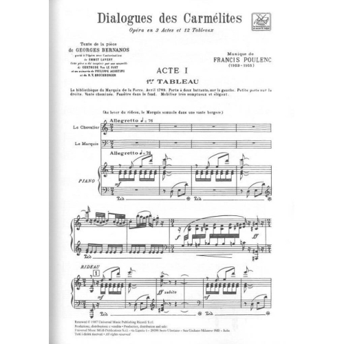 Poulenc, Francis - Les Dialogues des Carmelites / The Dialogues of the Carmelites