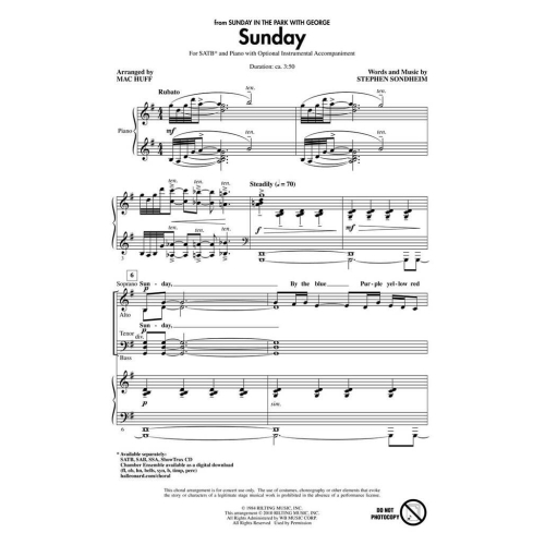 Sondheim, Stephen - Sunday