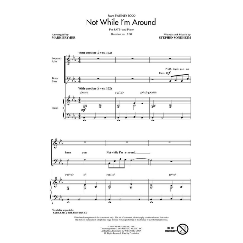 Stephen Sondheim: Not While Im Around (Sweeney Todd) - SATB