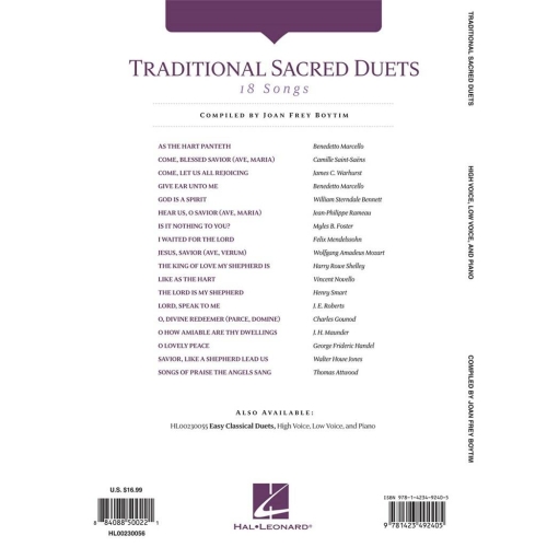 Traditional Sacred Duets - 18 Songs (High Voice/Low Voice/Piano)