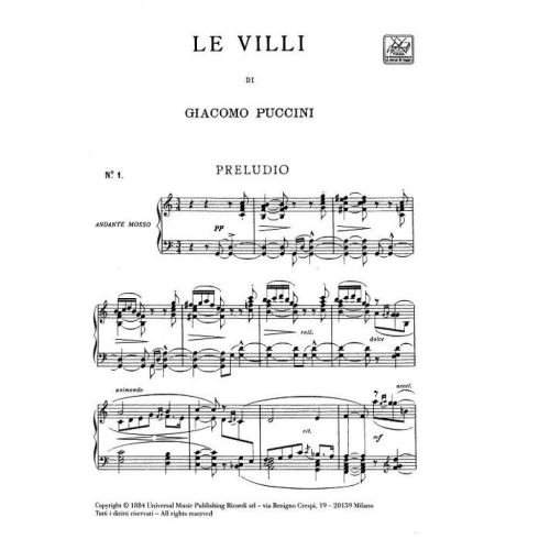 Puccini, Giacomo - Le Villi. Vocal Score.