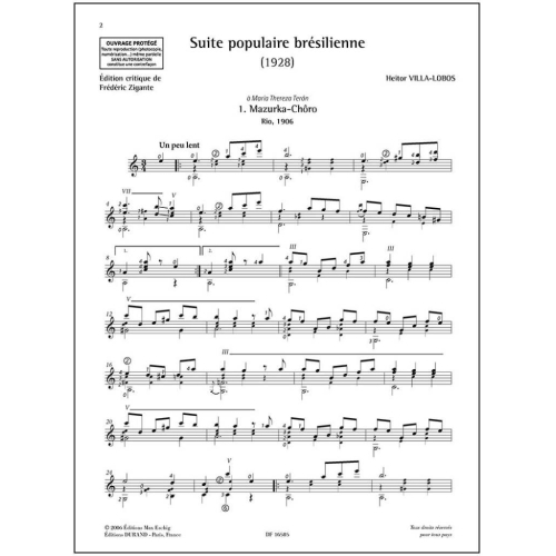 Villa-Lobos, Heitor - Suite populaire brésilienne