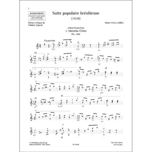 Villa-Lobos, Heitor - Suite populaire brésilienne