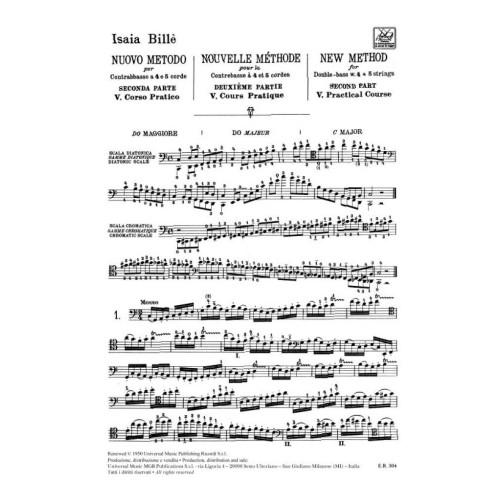 Billé, Issaia - New Method for Double Bass, Part 2, Practical Course 5