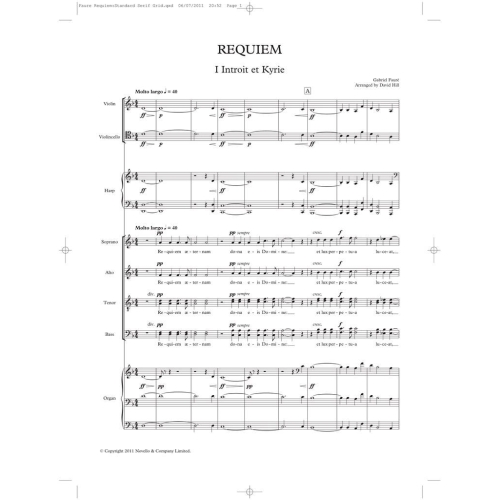 Gabriel Faure: Requiem (SATB/Organ/Violin/Cello/Harp)