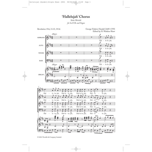 Hallelujah' Chorus (New Engraving)