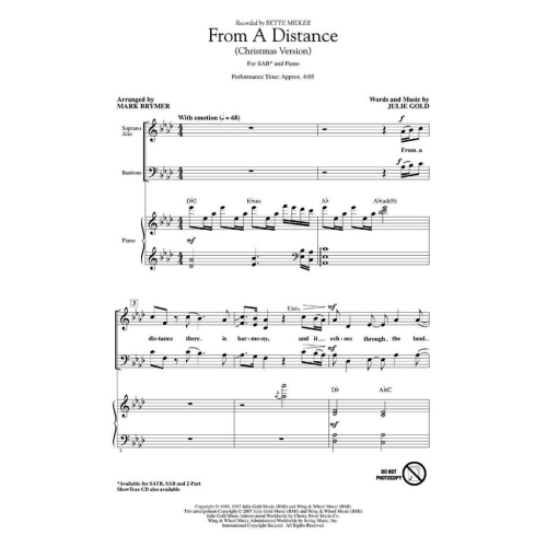 Gold, Julie - From a Distance (Christmas Version)