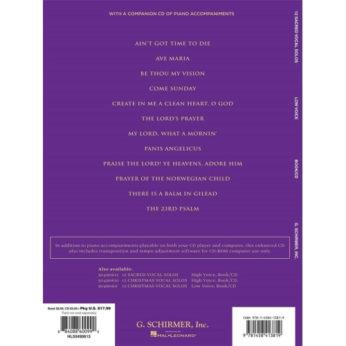 12 Sacred Vocal Solos for Classical Singers
