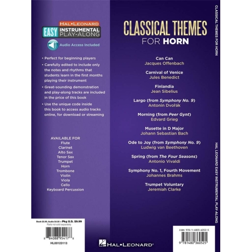 Horn Easy Instrumental Play-Along: Classical Themes -