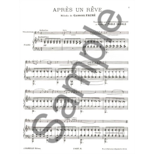 Faure, Gabriel - Apres un reve Op. 7 No. 1