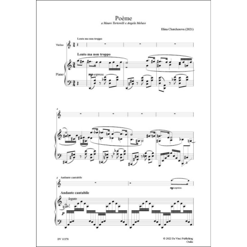 Cherchesova, Elina - Poème, for Violin and Piano