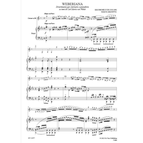 Miluccio, Giacomo - Weberiana, for Clarinet and Piano