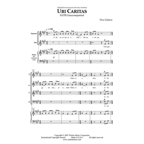Gjeilo, Ola - Ubi Caritas
