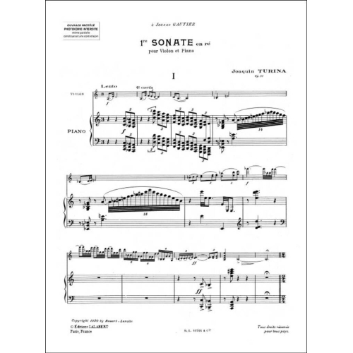 Turina, Joaquín - Sonate N 1 Op 51