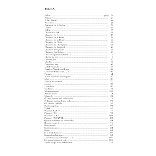 Honegger, Arthur - Melodies Et Chansons Integrale Chant-Piano