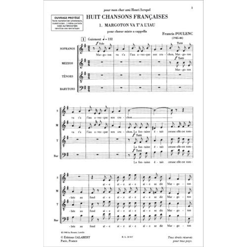 Poulenc, Francis - 8 Chansons françaises (1945-46)