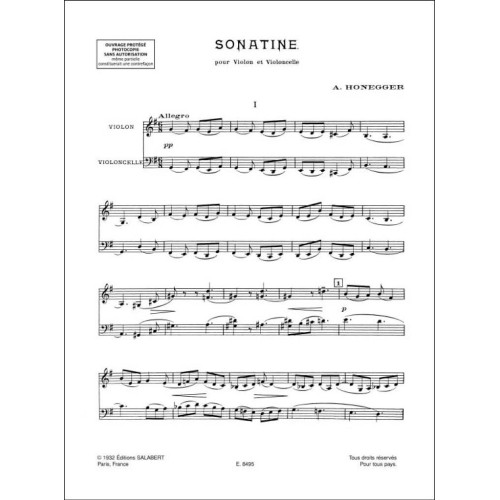 Honegger, Arthur - Sonatine
