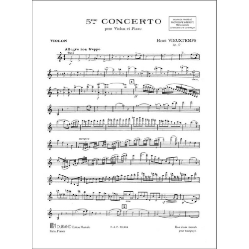Vieuxtemps, Henri - Concerto 5 Opus 37