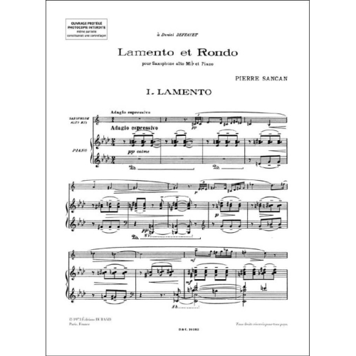 Sancan, Pierre - Lamento et Rondo