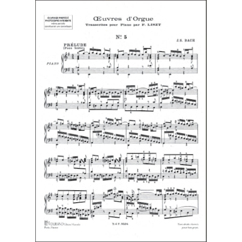 Johann Sebastian Bach - Prelude Et Fugue P Og V2 Transcr.Liszt Piano