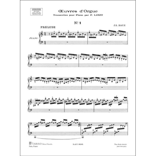 Johann Sebastian Bach - Prelude Et Fugue P Og V2 Transcr.Liszt Piano